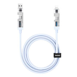 USB кабель Remax CB18 Radiance Apple iPhone SE 2022 / iPhone 14 Pro Max / iPhone 14 Plus / iPhone 14 Pro / iPhone 14 / iPhone 13 Pro / iPhone 13 Mini / iPhone 13 / iPhone 13 Pro Max / iPhone 12 Mini / iPhone 12 Pro Max, Lightning, Type-C, 1.2 м., Голубой
