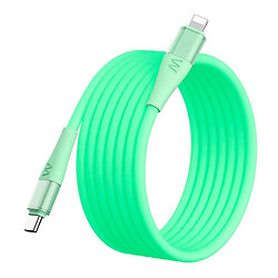 USB кабель Remax CB20 Fluoro Apple iPhone SE 2022 / iPhone 14 Pro Max / iPhone 14 Plus / iPhone 14 Pro / iPhone 14 / iPhone 13 Pro / iPhone 13 Mini / iPhone 13 / iPhone 13 Pro Max / iPhone 12 Mini / iPhone 12 Pro Max, Lightning, 1.2 м., Салатовий