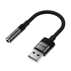 Адаптер AceFast J13, USB, 3.5 мм., Черный