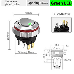 Микропереключатель рокерный CX16-Y222/G5-24V/S(L)