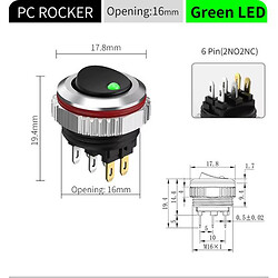 Микропереключатель рокерный CX16-H222/G5-24V/S(L)