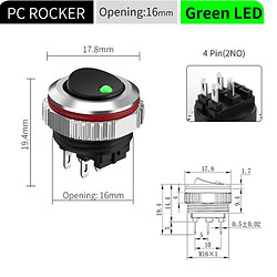 Микропереключатель рокерный CX16-H202/G5-24V/S(L)