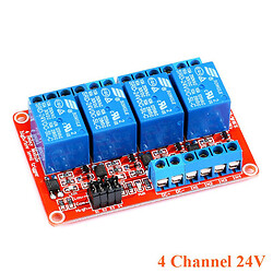 Релейный модуль Arduino 4-Channel 24V Relay Module High/Low Level Trigger