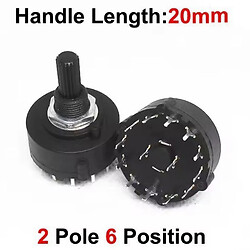 Поворотный переключатель RS26 Band Switch 2 Pole 6 20MM