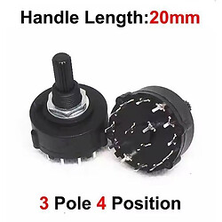 Поворотный переключатель RS26 Band Switch 3 Pole 4 20MM
