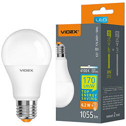 Лампа LED VIDEX A60h 6,2Вт E27 белый свет 4100K