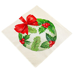 Серветки паперові Silken Різдвяна омела 3 шари 33Х33 см