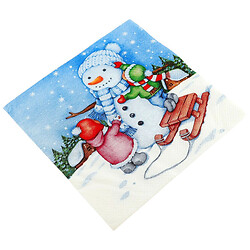 Салфетки бумажные Silken Снеговик, дети 3 шарики 33Х33 см