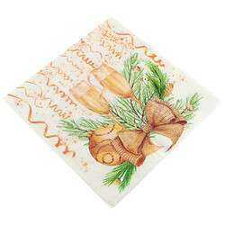 Салфетки бумажные Silken Шампанское, колокольчики 3 шарики 33х33 см