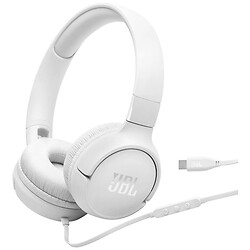 Гарнітура JBL Tune 520C, З мікрофоном, Білий