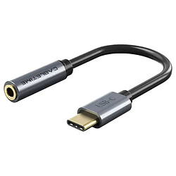AUX кабель Cabletime CPA6G, Type-C, 0.15 м., 3.5 мм., Черный