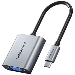 Адаптер Cabletime CP17A, VGA, Type-C, 0.2 м., Серый