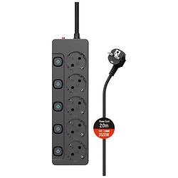 Сетевой удлинитель СolorWay CW-PSEA52SBK, 2.0 м., Черный