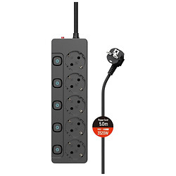 Сетевой удлинитель СolorWay CW-PSEA55SBK, 5.0 м., Черный