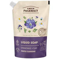 Жидкое мыло "Green Pharmacy", ромашка и лен, дой-пак 460мл