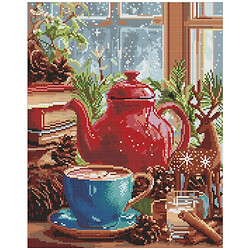 Алмазная мозаика "Зимняя атмосфера дома", 40х50 см, Ідейка