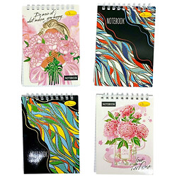 Блокнот із глітером А6, 80 л., пружина зверху, мікс видів, Апельсин