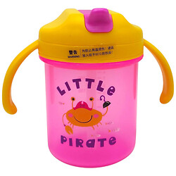 Дитячий поїльник з трубочкою, жовті ручки, 280 мл, Mega Zayka