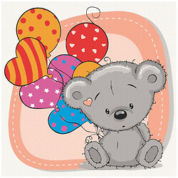 Картина по номерам "Медвежонок с шариками", 30х30 см, Art Craft