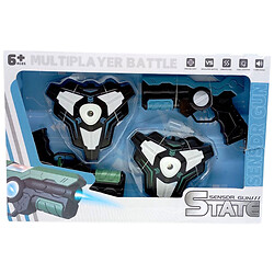 Набір пістолетів з мішенню: 2 бластери, 2 мішені, підсвічування, вібрація, звук, парогенерація, ремені, в коробці, Mic