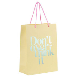 Пакет бумажный подарочный "Don't overthink it", 18х24 см, Axent