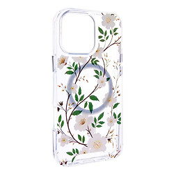 Чехол (накладка) Apple iPhone 16 Pro Max, Epik Clear Garden, MagSafe, White Gardenia, Рисунок