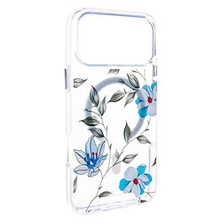 Чохол (накладка) Apple iPhone 17 Pro, Epik Clear Garden, Blue Blossom, MagSafe, Малюнок