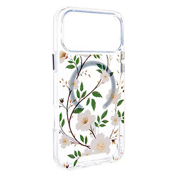 Чехол (накладка) Apple iPhone 17 Pro, Epik Clear Garden, MagSafe, White Gardenia, Рисунок