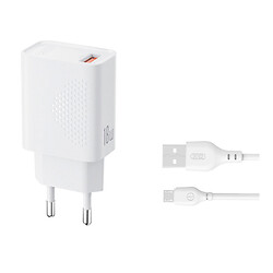 СЗУ XO L159, MicroUSB, З кабелем, Білий