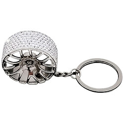 Брелок для ключів металевий Диск автомобільний із стразами