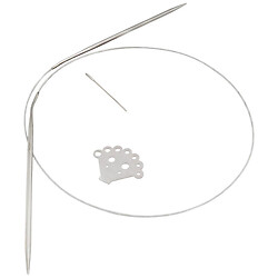 Спиці для в'язання металеві з тросом Craft time №8