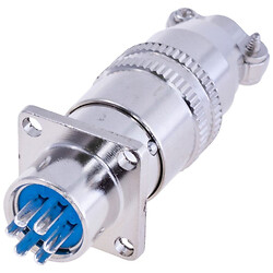 Разъем XS12-6P авиационный штепсельный, вилка на провод + гнездо на корпус