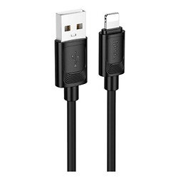 USB кабель Hoco X122 Apple iPhone SE 2022 / iPhone 14 Pro Max / iPhone 14 Plus / iPhone 14 Pro / iPhone 14 / iPhone 13 Pro / iPhone 13 Mini / iPhone 13 / iPhone 13 Pro Max / iPhone 12 Mini / iPhone 12 Pro Max / iPhone 12 Pro, Lightning, 1.0 м., Чорний