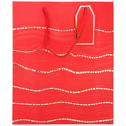 Пакет подарочный бумажный с волнистыми узорами, 26х10х32 см