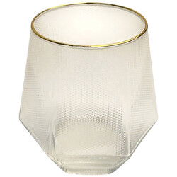 Стакан скляний низький ребристий із золотистою окантовкою, 310 мл