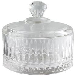 Сахарница стеклянная рифленая с крышкой