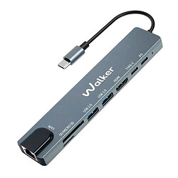 USB Hub Walker WHUB-63, Серый