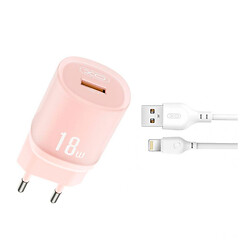 СЗУ XO L157 Apple iPhone SE 2022 / iPhone 14 Pro Max / iPhone 14 Plus / iPhone 14 Pro / iPhone 14 / iPhone 13 Pro / iPhone 13 Mini / iPhone 13 / iPhone 13 Pro Max / iPhone 12 Mini / iPhone 12 Pro Max / iPhone 12 Pro, Lightning, З кабелем, Рожевий