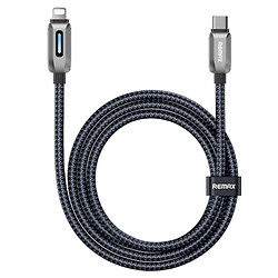 USB кабель Remax CB22 Raybeam Zink Alloy Apple iPhone SE 2022 / iPhone 14 Pro Max / iPhone 14 Plus / iPhone 14 Pro / iPhone 14 / iPhone 13 Pro / iPhone 13 Mini / iPhone 13 / iPhone 13 Pro Max / iPhone 12 Mini / iPhone 12 Pro Max, Lightning, 1.2 м., Чорний