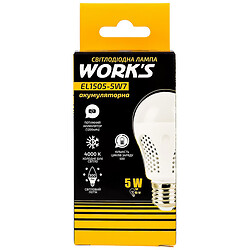 Лампа LED аккумуляторная WORK'S EL1505-5W7 Е27 белый свет 4000К