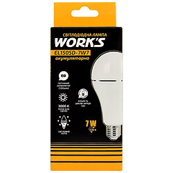 Лампа LED аккумуляторная WORK'S EL1505D-7W7 Е27 белый свет 3000К