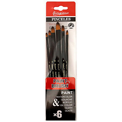 Набор кистей для рисования с черной ручкой