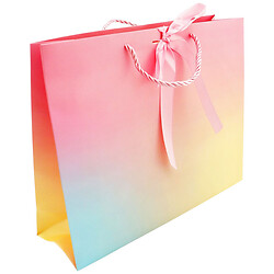 Пакет подарочный бумажный с бантиком Градиент 32х25х10 см