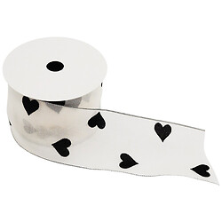 Стрічка декоративна для подарунків текстильна Серця 5 см 2 м