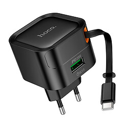 СЗУ Hoco C154A, Type-C, З кабелем, Чорний