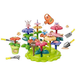 Конструктор "Цветочный сад", набор садовода, 55 элементов, грабли, лопата, вила, лейка, вазон, цветы, в коробке, Mic