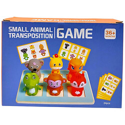 Логическая игра: деревянная доска 18х12.5 см, резиновые фигурки животных, двусторонние карточки с комбинациями животных, в коробке 20х6х15 см, Mic