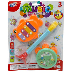 Музичні інструменти: дудка, ксилофон, бубон, планшет 29x22x5см, мікс видів, Mic