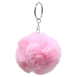 Брелок "Хутряна кулька пухнастик", світло-рожевий