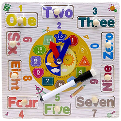 Вкладыши деревянные, часы, доска для рисования, маркер "пиши-стирай", микс видов, Mic